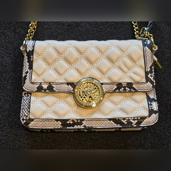 Quilted Faux Snake Skin Shoulder Bag - Picture 3 of 7